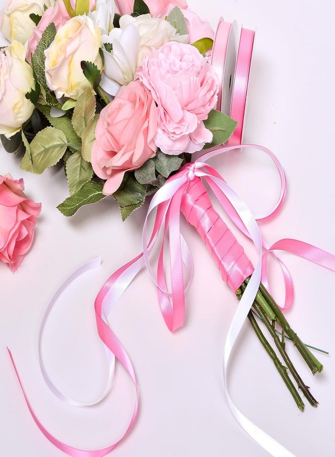 Ribest Pink Double Faced Satin Ribbon Set, 3/8 Inch White, Light Pink, Pink, Hot Pink, Fuchsia Ribbons for Valentine's Day Gift Wrapping Crafts Wedding Baby Shower, 5 Rolls × 10 Yards Total 50 Yards - Image 5